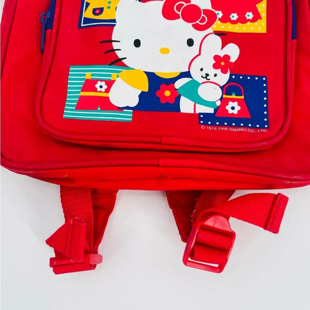 HELLO KITTY Sanrio Backpack Vintage Red Y2K 90s 1996 Kidcore 100% PVC School